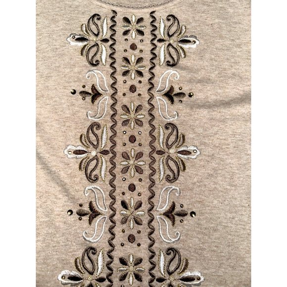 Alfred Dunner Vintage Cotton Polyester 3/4 Sleeve Sweater w Embroidery & Embelli - Picture 8 of 11